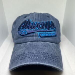 “Always 75 New York City” Vintage-Washed Blue Baseball Cap